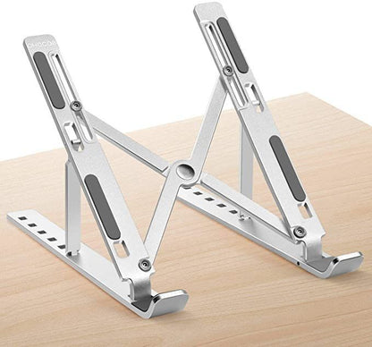 Premium Foldable Adjustable Aluminum Laptop Stand | Portable Ergonomic Notebook Holder for 10–17 Inch Laptops