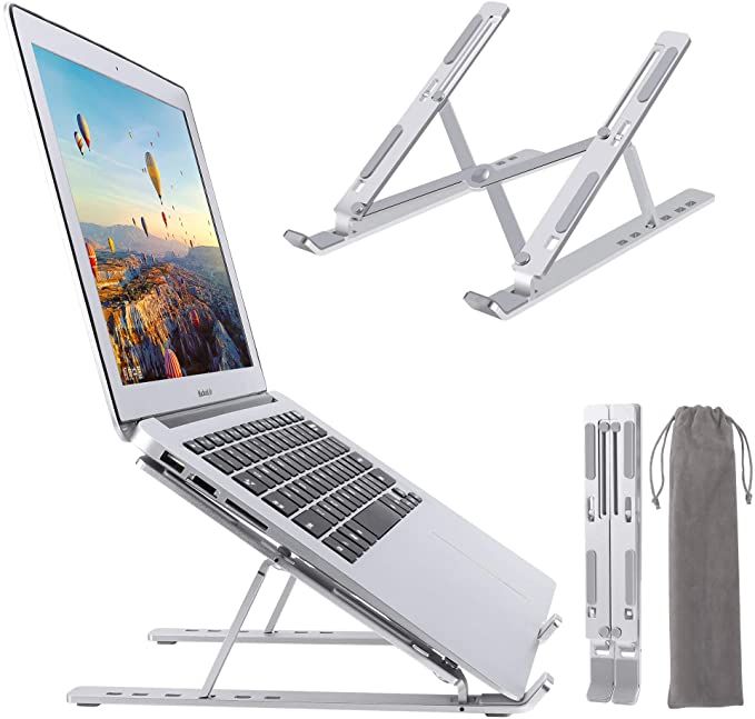 Premium Foldable Adjustable Aluminum Laptop Stand | Portable Ergonomic Notebook Holder for 10–17 Inch Laptops